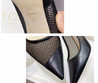 Женские кожаные туфли Jimmy Choo 2022-2023 черные с сеткой