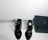 Женские кожаные босоножки Saint Laurent 2022-2023 черные