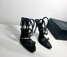 Женские кожаные босоножки Saint Laurent 2022-2023 черные