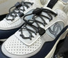 Женские комбинированные кроссовки Chanel 2022-2023 белые с синим