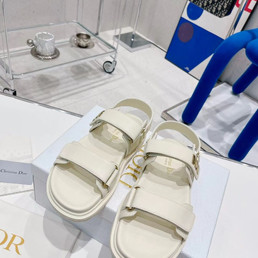 Женские кожаные босоножки Christian Dior 2022-2023 белые