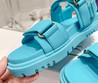 Женские кожаные босоножки Christian Dior 2022-2023 голубые