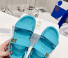 Женские кожаные босоножки Christian Dior 2022-2023 голубые