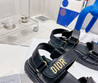 Женские кожаные босоножки Christian Dior 2022-2023 черные