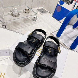 Женские кожаные босоножки Christian Dior 2022-2023 черные