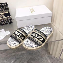 Женские текстильные шлепанцы Christian Dior 2022-2023 голубые