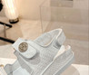 Женские кожаные сандалии Chanel 2022-2023 белые
