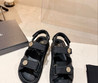 Женские кожаные сандалии Chanel 2022-2023 черные