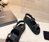 Женские кожаные сандалии Chanel 2022-2023 черные