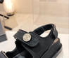 Женские кожаные сандалии Chanel 2022-2023 черные