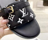Женские кожаные шлепанцы Louis Vuitton 2022-2023 черные с белым