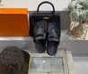 Женские кожаные шлепанцы Hermes Empire 2022-2023 черные