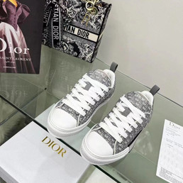 Женские текстильные кроссовки Christian Dior 2022-2023 серые с орнаментом