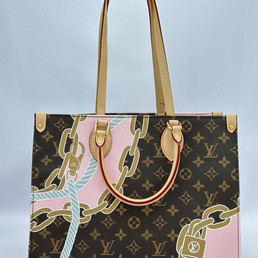 Женская сумка Louis Vuitton 36х32 коричневая в клетку с розовым