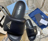 Женские кожаные шлепанцы Prada 2022-2023 черные