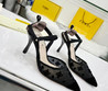 Женские текстильные туфли Fendi 2022-2023 черные