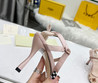 Женские текстильные туфли Fendi 2022-2023 бежевые