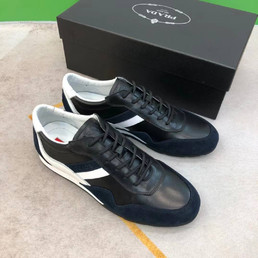 Мужские комбинированные кроссовки Prada 2022-2023 черные с белым