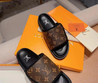 Женские кожаные шлепанцы Louis Vuitton 2022-2023 коричневые