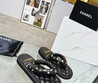 Женские кожаные шлепанцы Chanel 2022-2023 черные