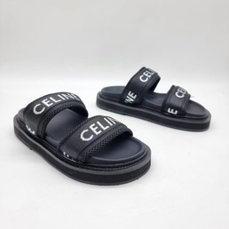 Женские текстильные шлепки Celine 2022-2023 черные