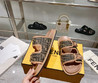 Женские текстильные шлепанцы Fendi 2022-2023 коричневые