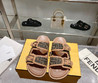 Женские текстильные шлепанцы Fendi 2022-2023 коричневые
