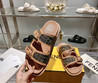 Женские текстильные шлепанцы Fendi 2022-2023 коричневые