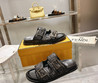 Женские текстильные шлепанцы Fendi 2022-2023 черные