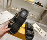 Женские текстильные шлепанцы Fendi 2022-2023 черные