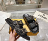 Женские текстильные шлепанцы Fendi 2022-2023 черные