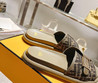 Женские текстильные шлепанцы Fendi 2022-2023 зеленые с орнаментом
