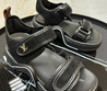 Женские кожаные сандалии Louis Vuitton 2022-2023 черные с замшей