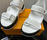 Женские текстильные сандалии Louis Vuitton 2022-2023 белые с черным