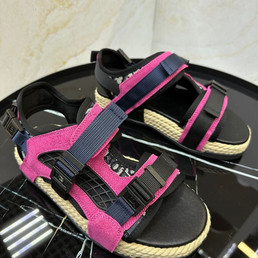 Женские комбинированные сандалии Christian Dior 2022-2023 черные с розовым