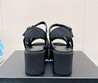 Женские кожаные босоножки Chanel 2022-2023 черные