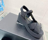 Женские кожаные босоножки Chanel 2022-2023 черные
