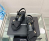 Женские кожаные босоножки Chanel 2022-2023 черные