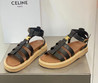 Женские кожаные сандалии Celine 2022-2023 черные
