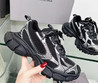 Женские комбинированные кроссовки Balenciaga 2022-2023 черные с серым