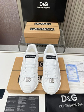 Мужские кожаные кроссовки Dolce & Gabbana 2023-2024 белые
