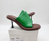 Женские кожаные туфли JW Anderson 2023-2024 зеленые