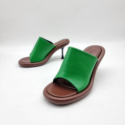 Женские кожаные туфли JW Anderson 2023-2024 зеленые