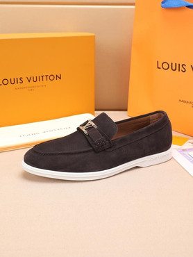 Мужские замшевые лоферы Louis Vuitton 2023-2024 коричневые