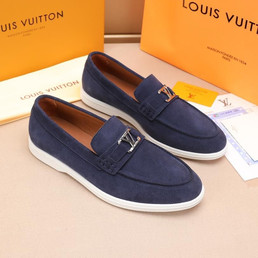 Мужские замшевые лоферы Louis Vuitton 2023-2024 синие