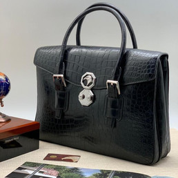 Мужская сумка Stefano Ricci 2023-2024 черная из кожи крокодила