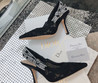 Женские текстильные туфли Christian Dior 2023-2024 черные с кружевами