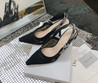 Женские текстильные туфли Christian Dior 2023-2024 черные с кружевами