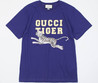 Женская футболка Gucci 2023-2024 синяя с тигром
