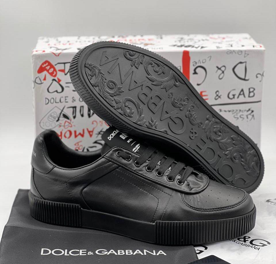 Мужские кожаные кроссовки Dolce & Gabbana 2023-2024 черные